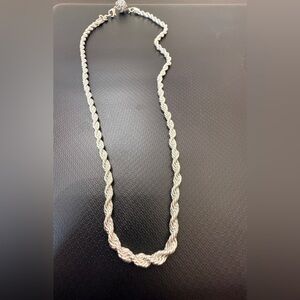 925 silver twisted rope chain, 18” New! 
Added magnetic rhinestone clasp! 
Gorg!